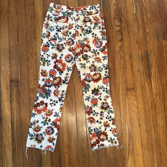 Anthropologie x Pilcro Floral Jeans The Cigarette Slim Straight Size 28 - Picture 6 of 11
